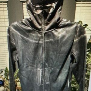 Kids Black Hooded Raincoat